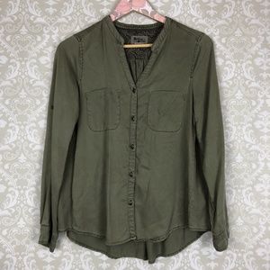 Anthropologie Holding Horses Military Olive Top